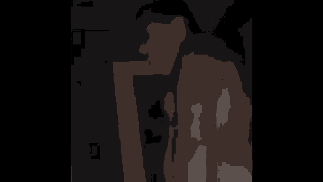 a close up of a person 's face with a blurred background