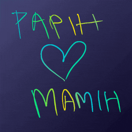 a drawing of a heart and the words pap + mamih