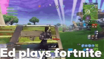 a screenshot of a video game with the words " ed plays fortnite " at the bottom