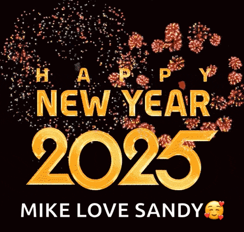 a happy new year greeting card with fireworks behind the numbers 2025