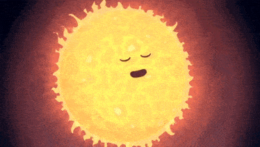 a cartoon illustration of the sun with a face