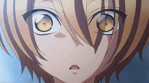 a close up of a person 's face with their mouth open and their eyes looking up