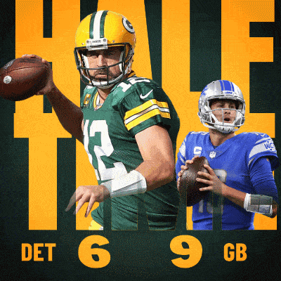 Green Bay Packers (9) Vs. Detroit Lions (6) Half-time Break GIF
