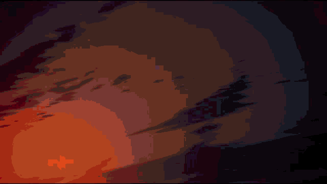 a red and orange background with a few spots of light on it