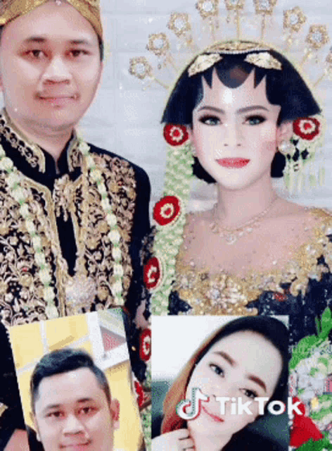a man and woman are posing for a picture with a tiktok watermark