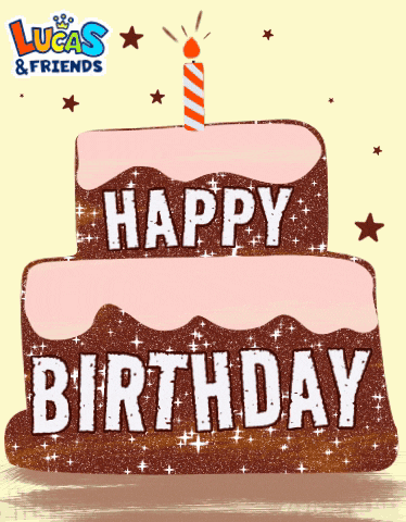 a happy birthday cake with a candle on top of it