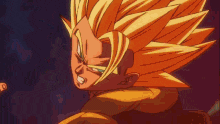a close up of a cartoon character 's face with a yellow hair .