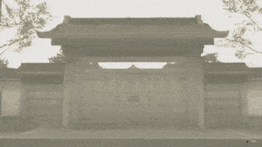 a black and white photo of a very old building