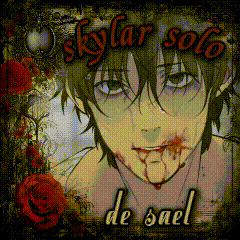 a picture of a man with blood on his face and the words skylar solo de sael on the bottom