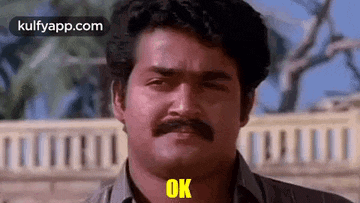 a man with a mustache is making a funny face and says `` ok '' .