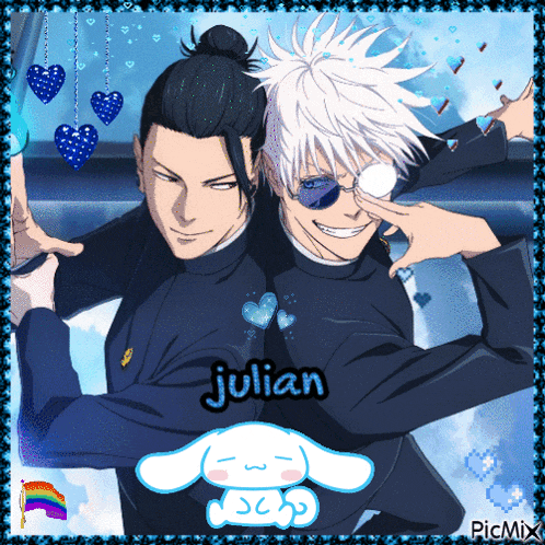 a picture of two anime characters named julian