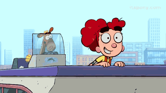 a cartoon of a girl and a horse with a dolphin on the back