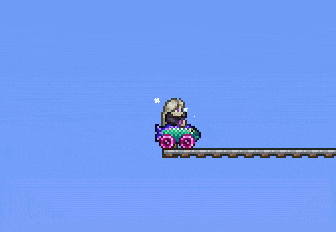 a video game screen shows a skeleton in a colorful vehicle and the words deal with it above it