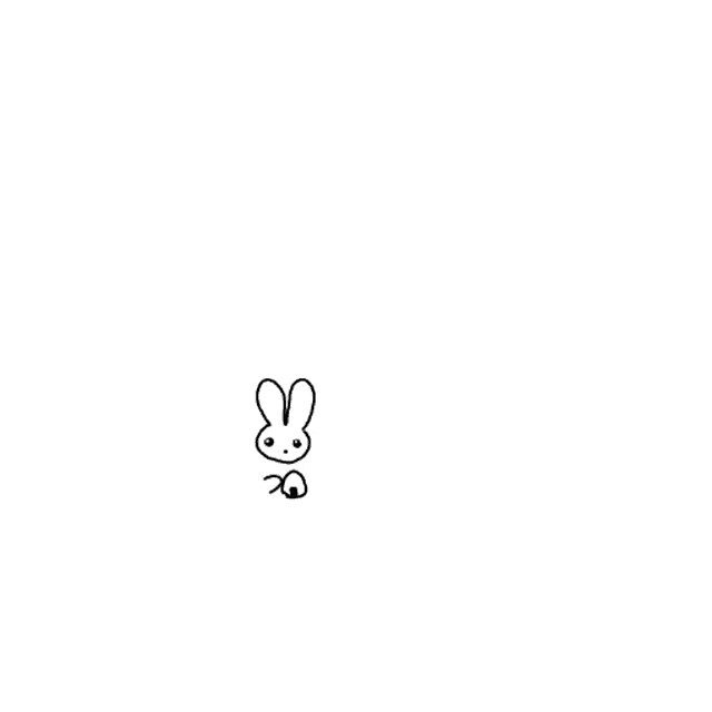 a black and white drawing of a rabbit with chinese writing on it .