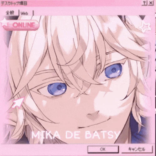 a computer screen with a picture of a boy and the name mika de batsy on it
