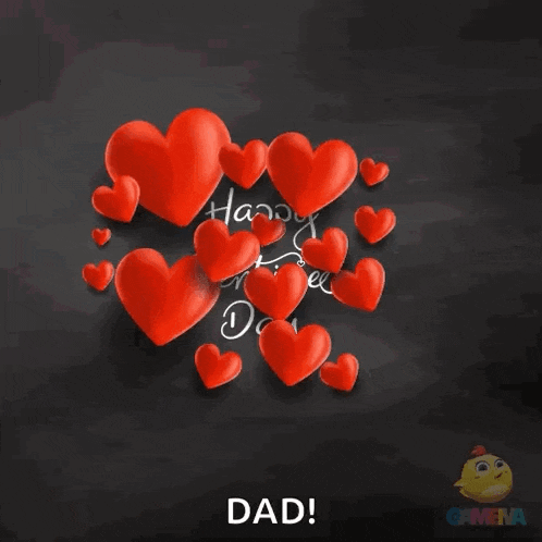 a happy valentine 's day card with red hearts
