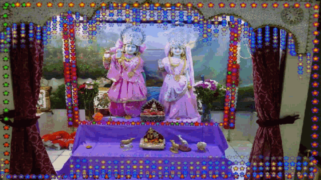 Jai Sh Krishna Altar GIF - Jai Sh Krishna Altar Lights GIFs