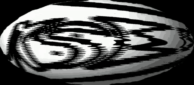 a black and white image of a sphere with a swirling pattern
