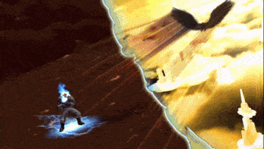 a ghost rider is being attacked by a flying bird