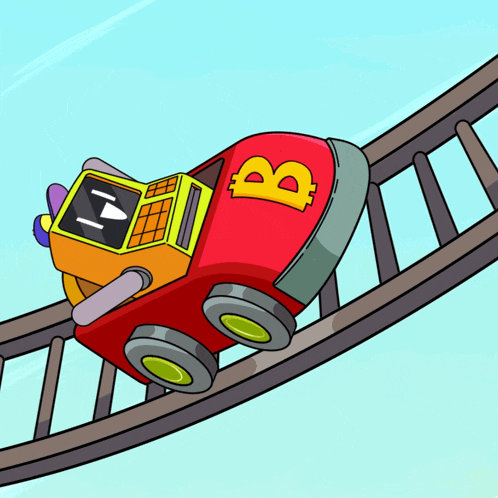 a cartoon of a roller coaster with the letter b on it