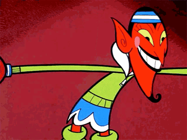 a cartoon character is wearing a blue and white striped headband with the letter h on it