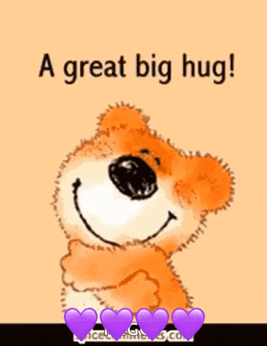 a teddy bear is hugging and smiling with the words from me to you