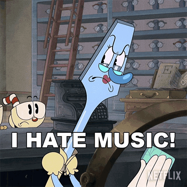 I Hate Music The Cuphead GIF - I Hate Music The Cuphead Show GIFs