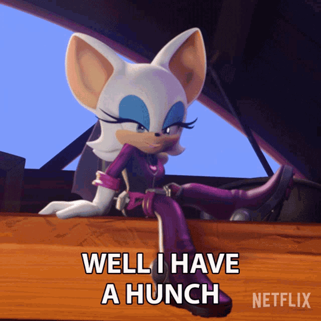 I Have A Hunch Rouge The Bat GIF - I Have A Hunch Rouge The Bat Sonic Prime GIFs