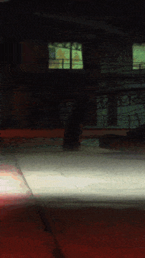 a blurred image of a building with a sign that says ec on it