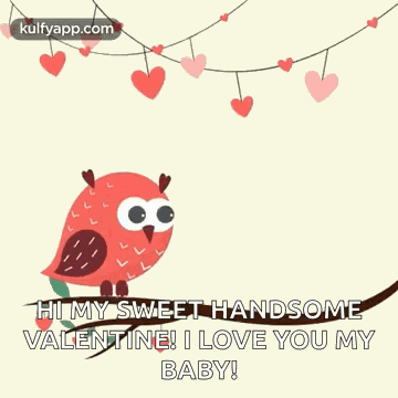 a happy valentine 's day card with a heart and two birds