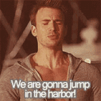 a man with his eyes closed is wearing a hoodie and says `` we are gonna jump in the harbor '' .