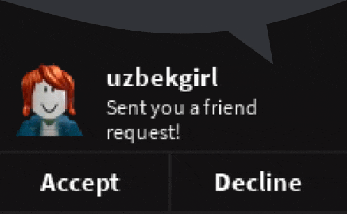 uzbekgirl sent you a friend request accept or decline