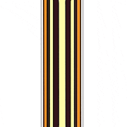 a black , orange and yellow striped ribbon with a white border on a white background .