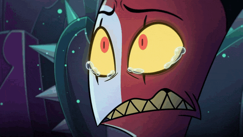 a cartoon character is crying with tears coming out of its eyes