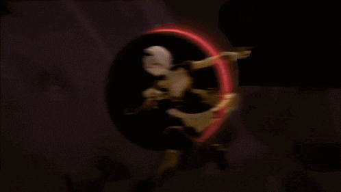 a girl in a white dress is holding a sword in a purple circle