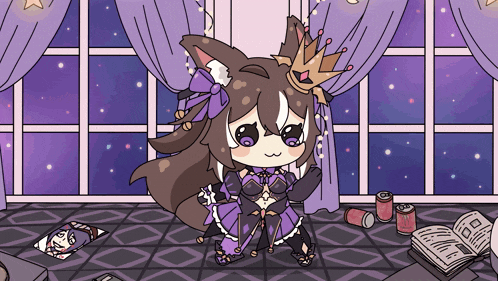 a cartoon character with a crown on her head