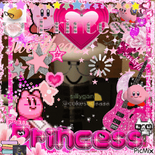 a collage of pink and purple images with the word princess at the bottom