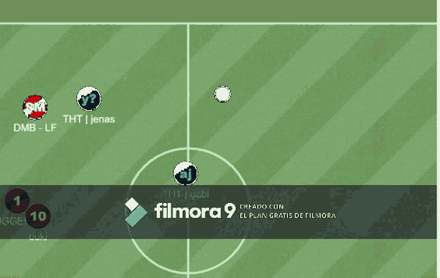 a soccer game is being played on the filmora 9 platform