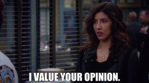I Value Your Opinion B99 GIF
