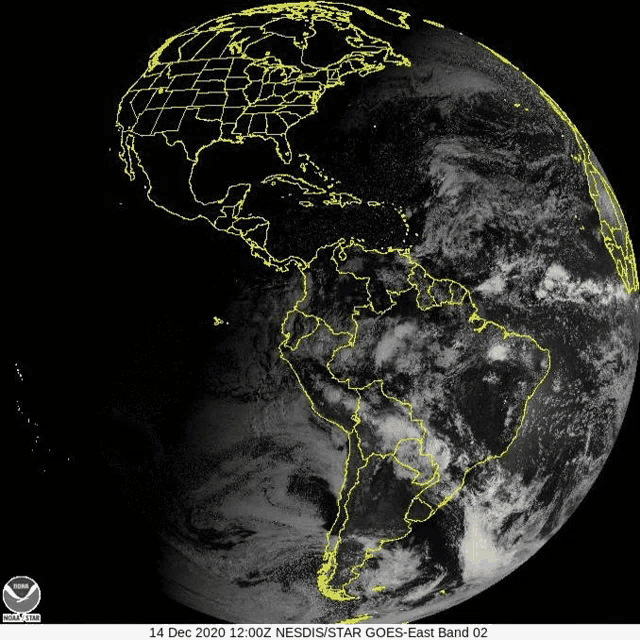 a black and white image of the earth with the date 14 dec 2020 at the bottom