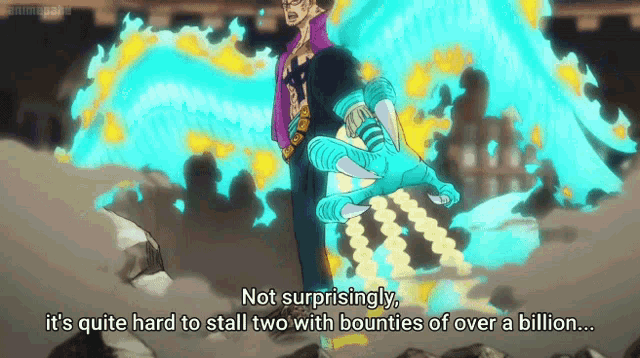 a cartoon character says not surprisingly it 's quite hard to stall two with bounties of over a billion ....