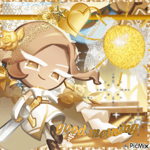 a picture of a cartoon character with the words good morning on the bottom