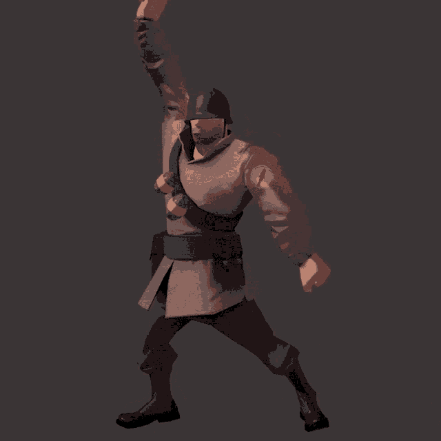 a cartoon of a soldier wearing a helmet and a belt