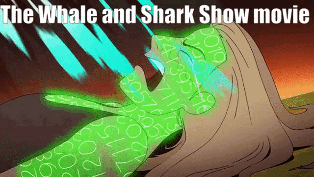 a whale and shark show movie poster with a woman
