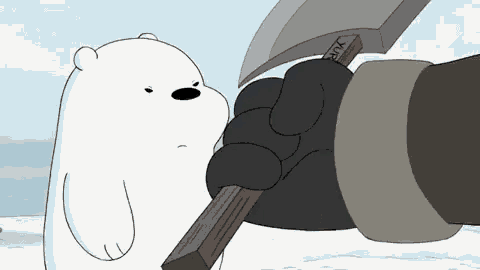 Ice Bear Baby Bear GIF - Ice Bear Baby Bear Axe GIFs