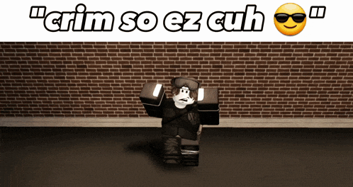 a cartoon character with sunglasses and the words " crim so ez cuh "