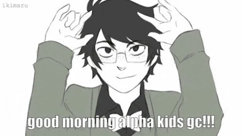 a black and white drawing of a boy with glasses holding his head .