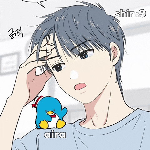 a cartoon of a boy with a penguin and the word aira
