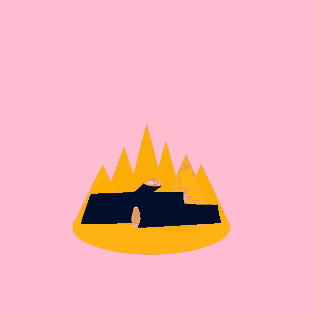 a bunch of logs are burning in a fire on a pink background