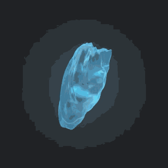 a 3d model of a jellyfish with a blue light coming out of it